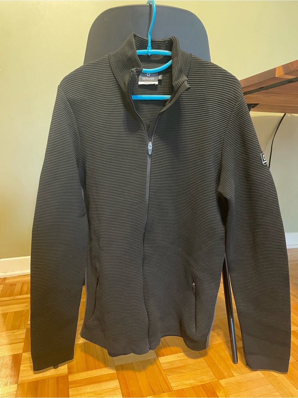 Men's Full-Zip Ribbed Sweater Jacket - Black